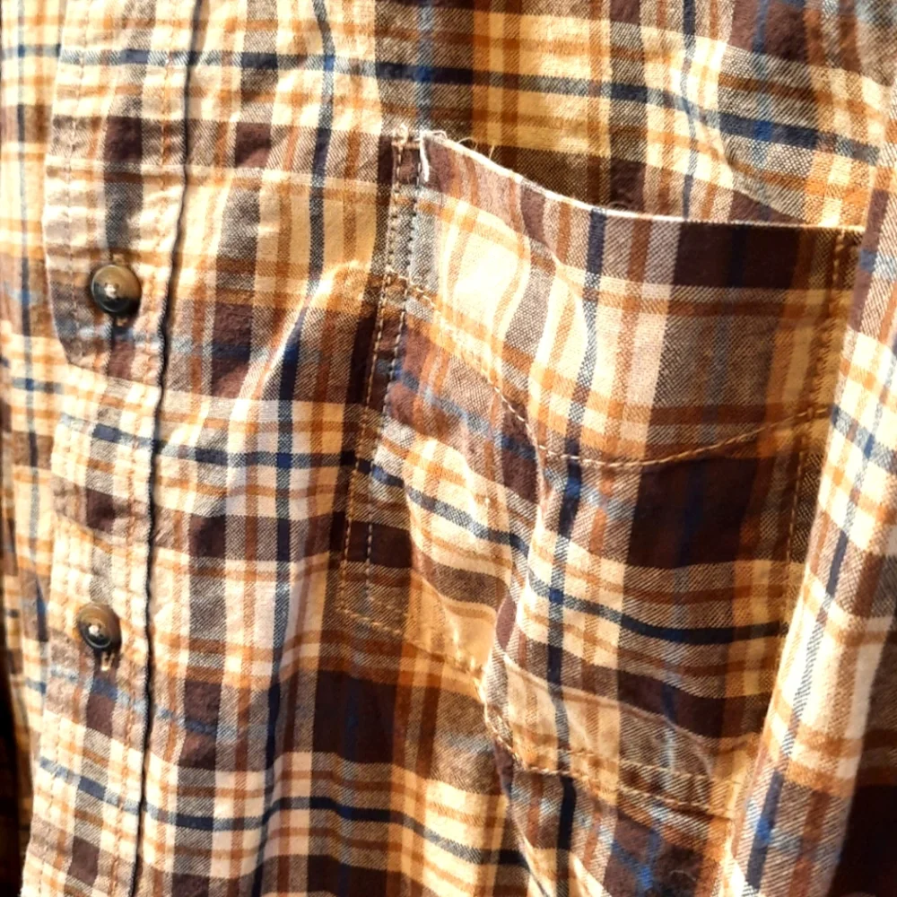 Schmidt Workwear Shirt Mens XL Brown Plaid Button Down Cotton Outdoor Streetwear - Picture 4 of 10